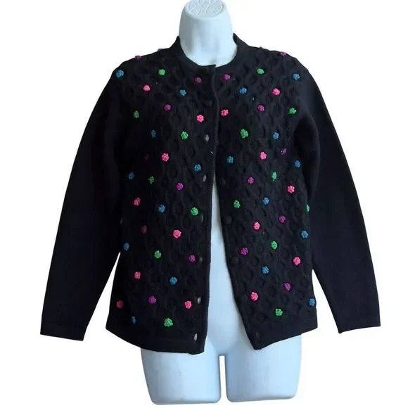 Vintage Phil Rose Women's Pom Pom Pullover Sweater Multicolor Size S - Picture 3 of 6